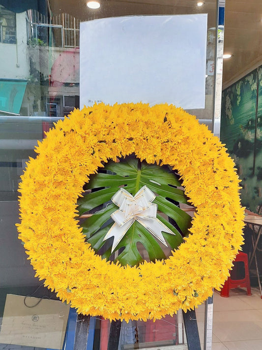 西式花圈-f02|白事花牌|帛事花籃・帛事花牌 即日送達|九龍帛事花店