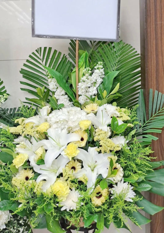 帛事花籃-a26|帛事花籃|帛事花牌・帛事花圈・帛事花店 即日送達|九龍帛事花店