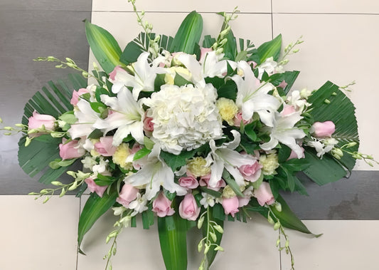 棺面花-c03|白事花牌|帛事花籃・帛事花牌 即日送達|九龍帛事花店