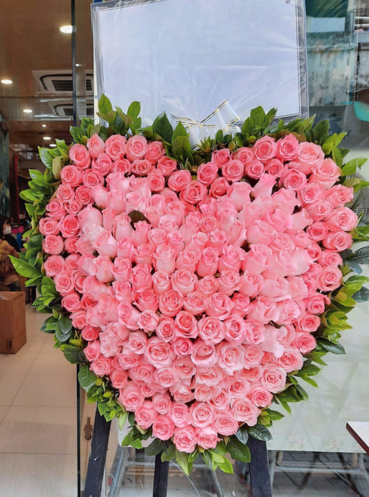 心形花牌-h01|白事花牌|帛事花籃・帛事花牌 即日送達|九龍帛事花店