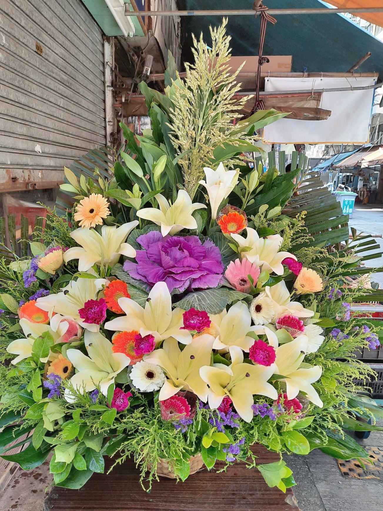 帛事花籃-a35|帛事花籃|帛事花牌・帛事花圈・帛事花店 即日送達|九龍帛事花店