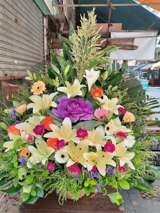 帛事花籃-a35|帛事花籃|帛事花牌・帛事花圈・帛事花店 即日送達|九龍帛事花店