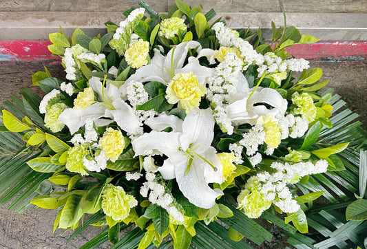 棺面花-c02|白事花牌|帛事花籃・帛事花牌 即日送達|九龍帛事花店