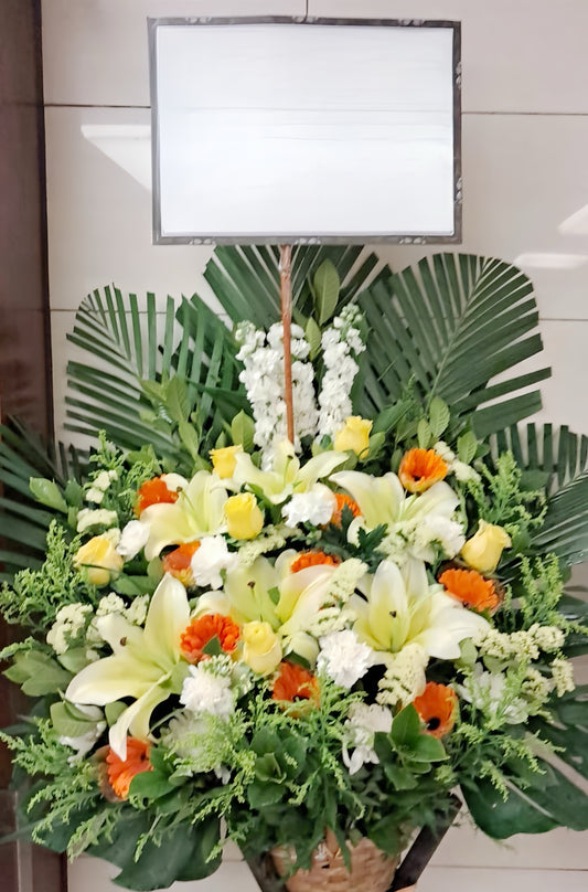 帛事花籃-a30|帛事花籃|帛事花牌・帛事花圈・帛事花店 即日送達|九龍帛事花店