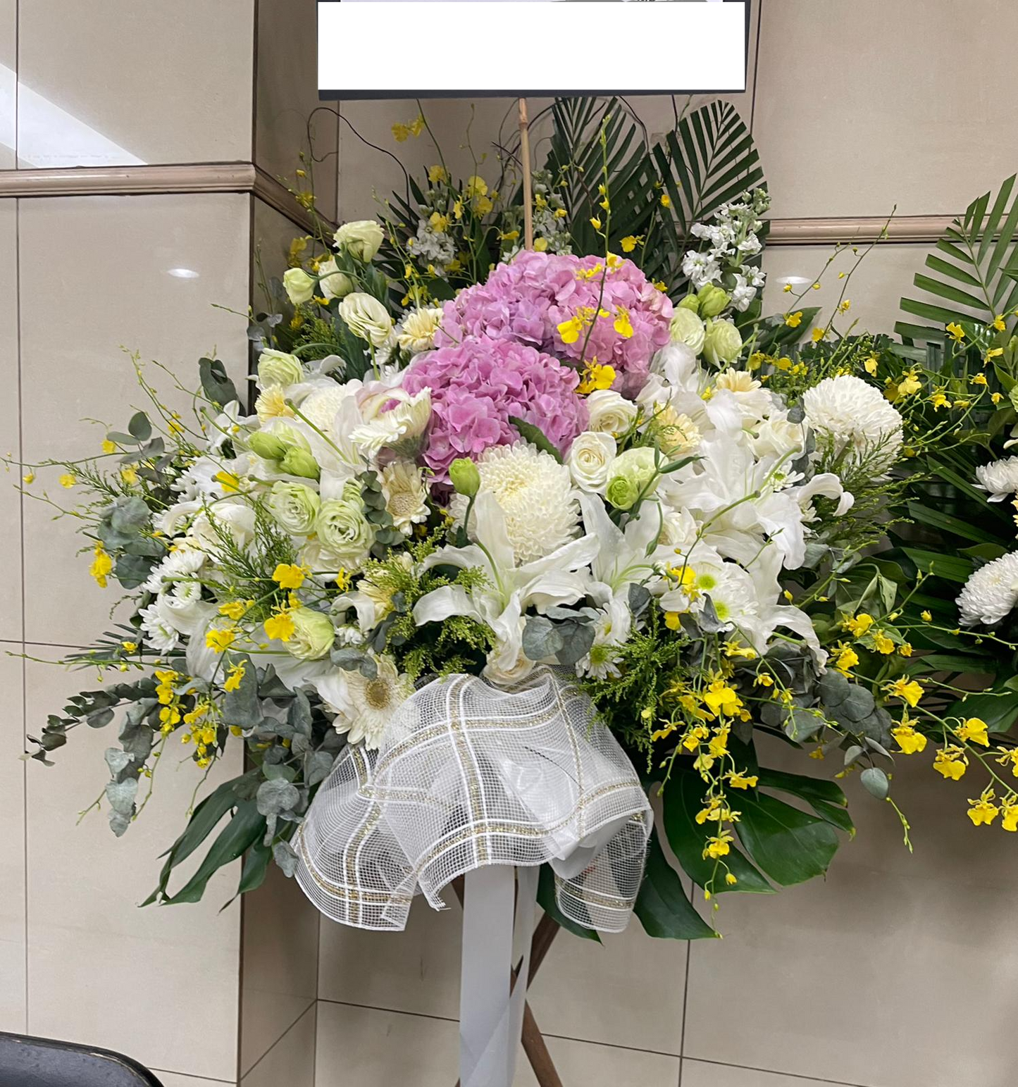 帛事花籃-a48|白事花牌|帛事花籃・帛事花牌 即日送達|九龍帛事花店