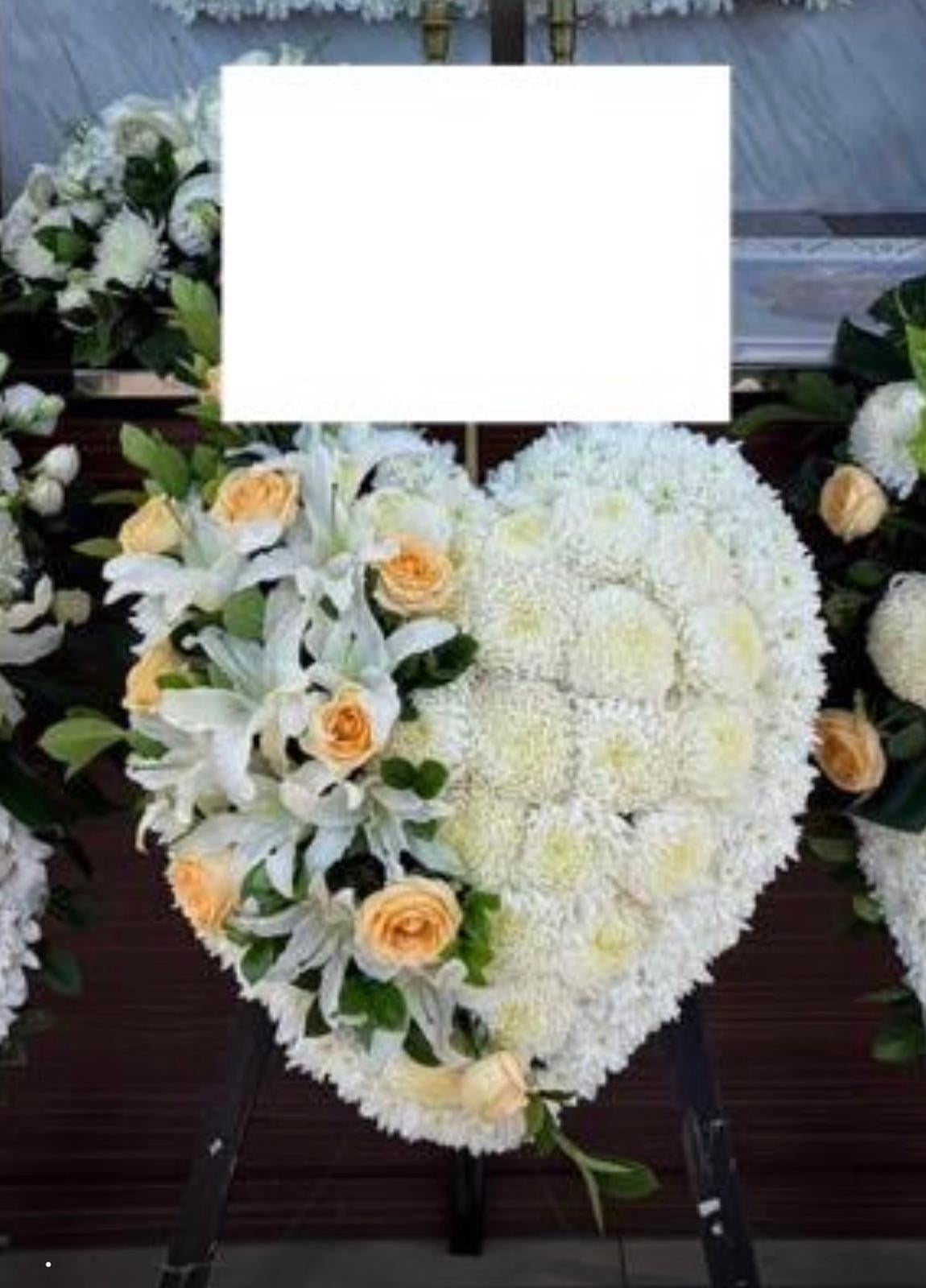 心形花牌-h15|白事花牌|帛事花籃・帛事花牌 即日送達|九龍帛事花店