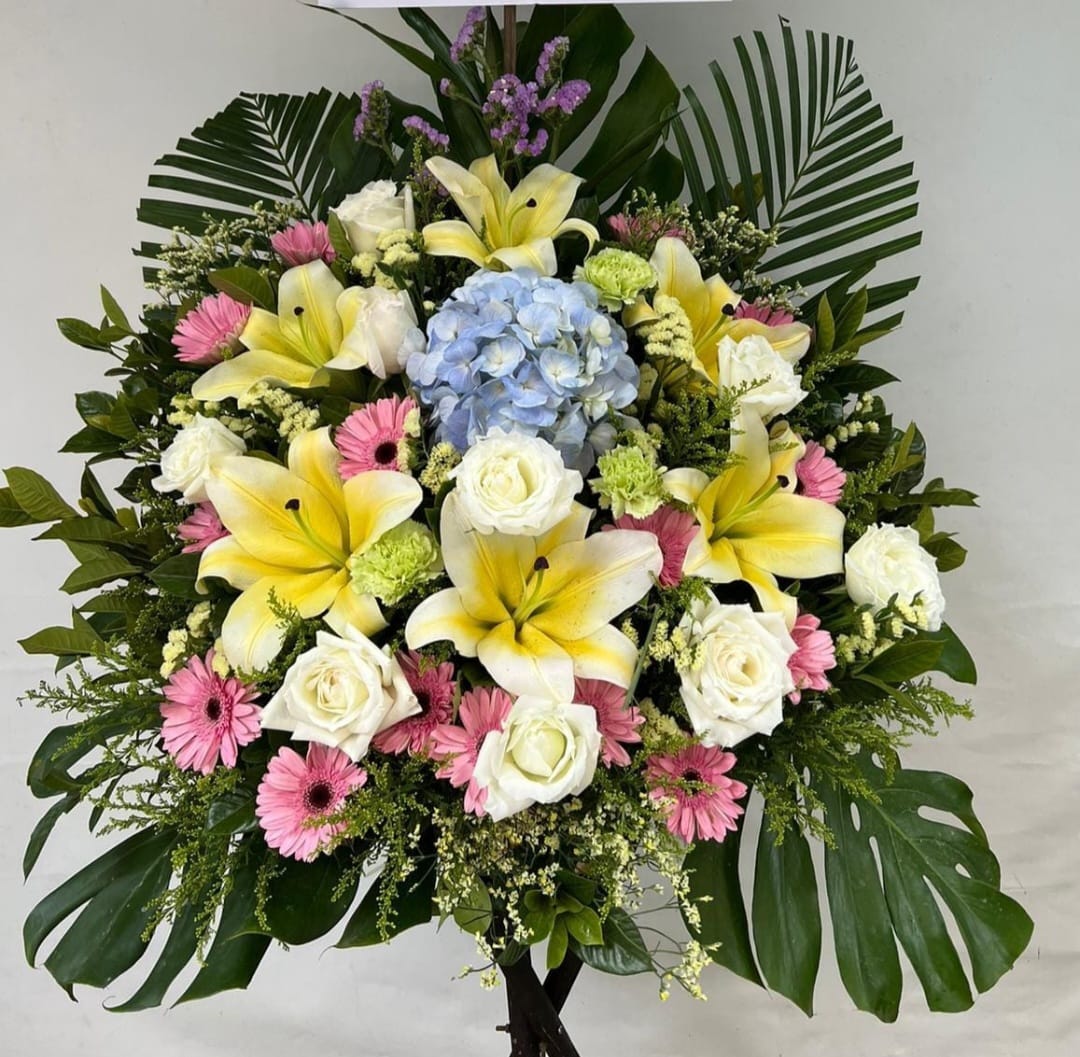 帛事花籃-a46｜白事花牌｜帛事花籃・帛事花牌 即日送達｜九龍帛事花店